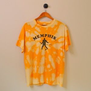 Hand dyed yellow Elvis Presley Memphis tshirt